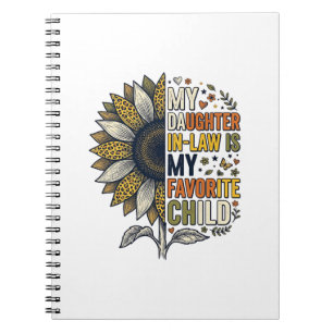Daughter In Law Favourite Child Sunflower Vintage Notebook