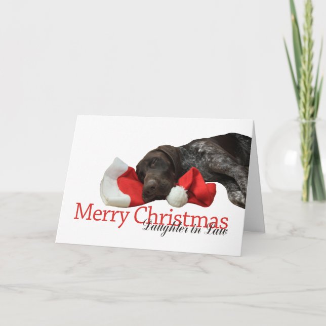 Daughter in Law Glossy Grizzly  Merry Christmas Holiday Card (Front)