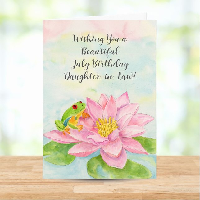 Daughter-in-Law Happy July Birthday with Waterlily Card (Creator Uploaded)