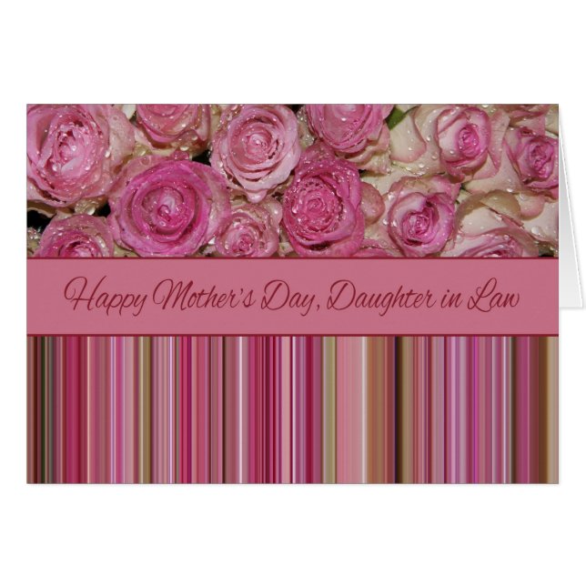 Daughter in Law   Happy Mother's Day rose card (Front Horizontal)