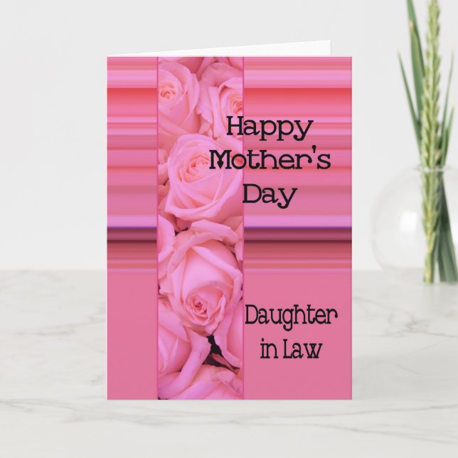Daughter in Law   Happy Mother's Day rose card (Front)