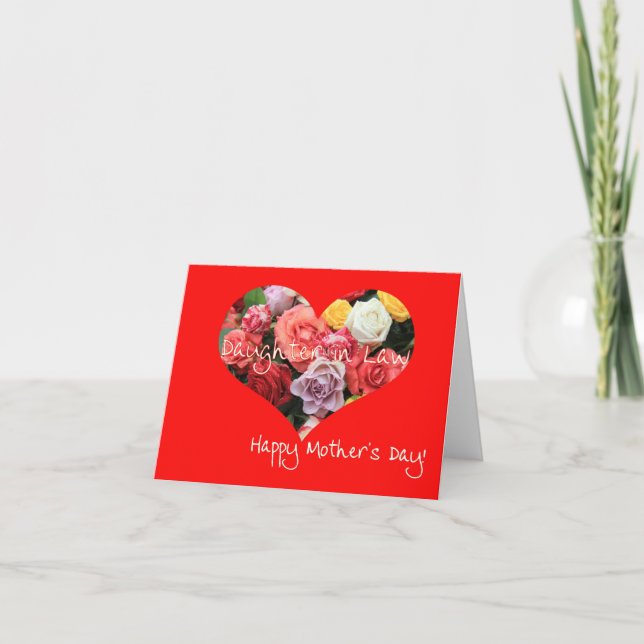 Daughter in Law   Happy Mother's Day rose card (Front)