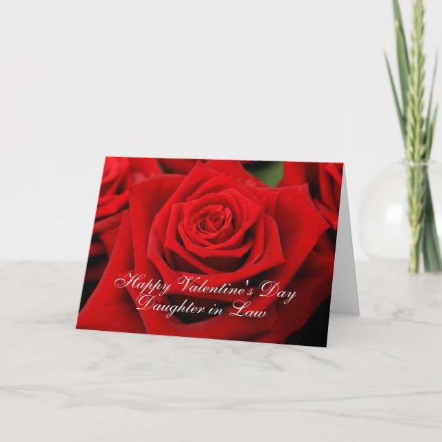 Daughter in Law  Happy Valentine's Day Roses Holiday Card (Front)