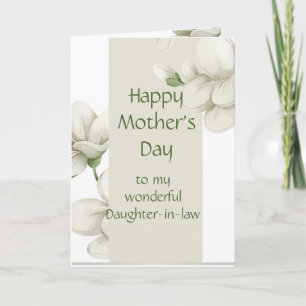 Daughter-in-law Mother's Day White Flowers Floral Holiday Card