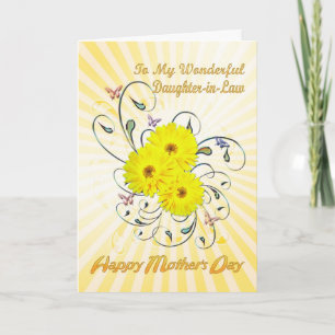 Daughter-in-Law Mother's Day with yellow flowers Card