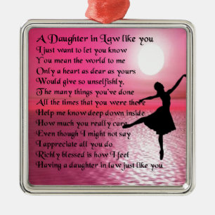 Daughter in Law Poem - Ballerina Metal Tree Decoration