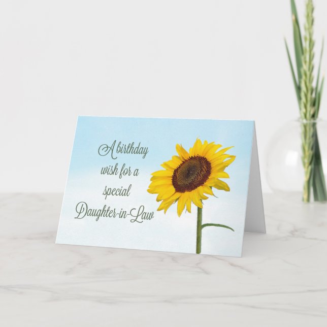 Daughter-in-Law Religious Sunflower Birthday Card (Front)