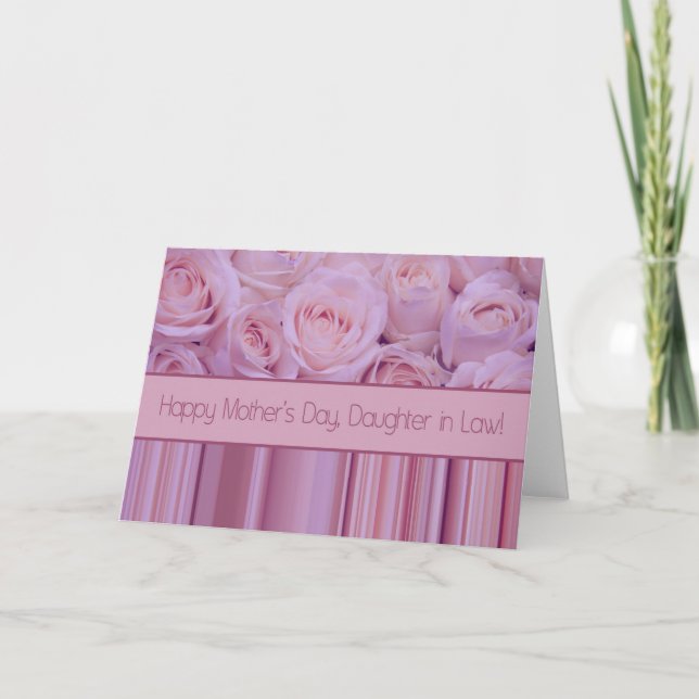 Daughter in Law Roses & stripes Mother's Day Card (Front)