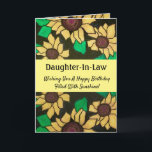 Daughter-In-Law Sunflowers Happy Birthday Card<br><div class="desc">Celebrate your daughter-in-law's birthday with a sunny bright sunflower card. Simple yellow blossoms add pops of vibrant color to the dramatic black background. Stylish,  modern and full of cheer,  the watercolor and ink painting is a creative way to send sunflowers and sunshine on a special day.</div>