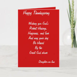 Daughter-in-law thanksgiving cards