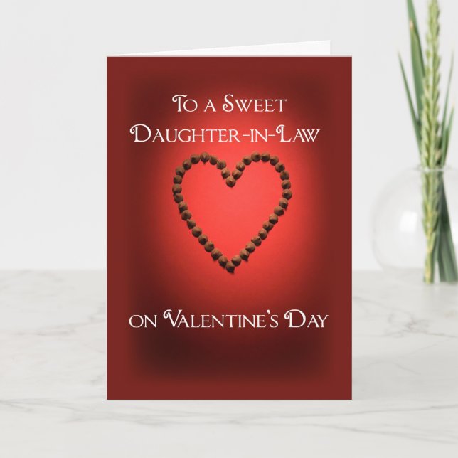 Daughter-in-Law Valentine Chocolate Heart Holiday Card (Front)