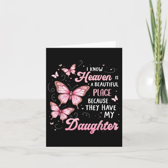Daughter Is My Guardian Angel In Heaven Memorial D Card (Front)