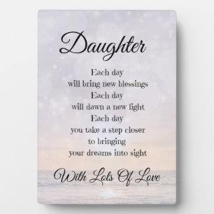 Daughter Love and Encouragement Poem Art gift Plaque