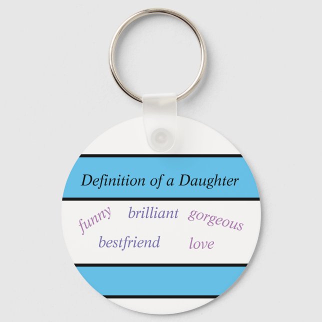 Daughter Love Button Keychain (Front)