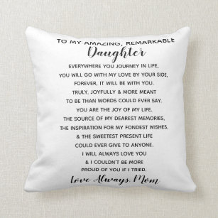 Daughter Decorative & Throw Cushions daughter love mom pillow case