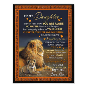 Daughter Lovers To My Daughter Love Dad Photo Print