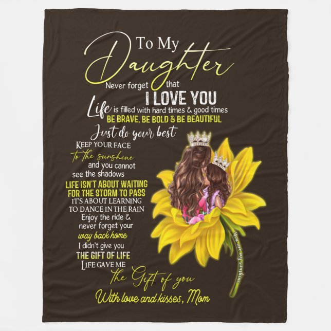 Daughter Lovers | To My Daughter Love Mum Fleece Blanket (Front)