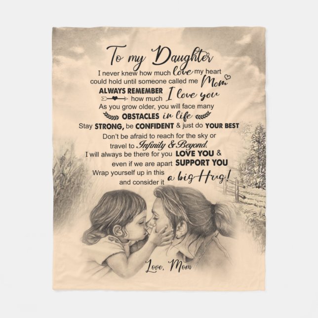 Daughter Lovers | To My Daughter Love Mum Fleece Blanket (Front)