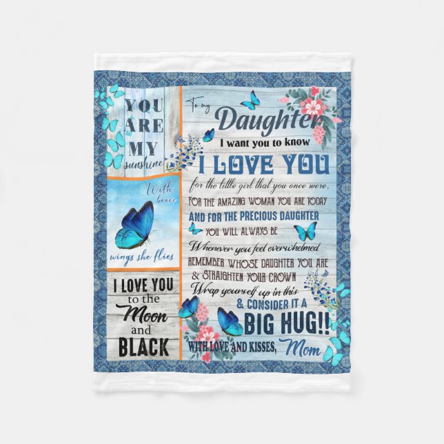Daughter Lovers | To My Daughter Love Mum Fleece Blanket (Front)