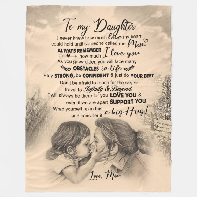 Daughter Lovers | To My Daughter Love Mum Fleece Blanket (Front)