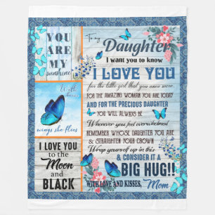 Daughter Lovers To My Daughter Love Mum Fleece Blanket