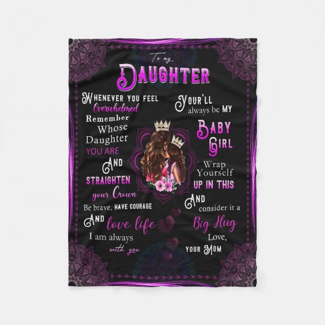Daughter Lovers | To My Daughter Love Mum Fleece Blanket (Front)