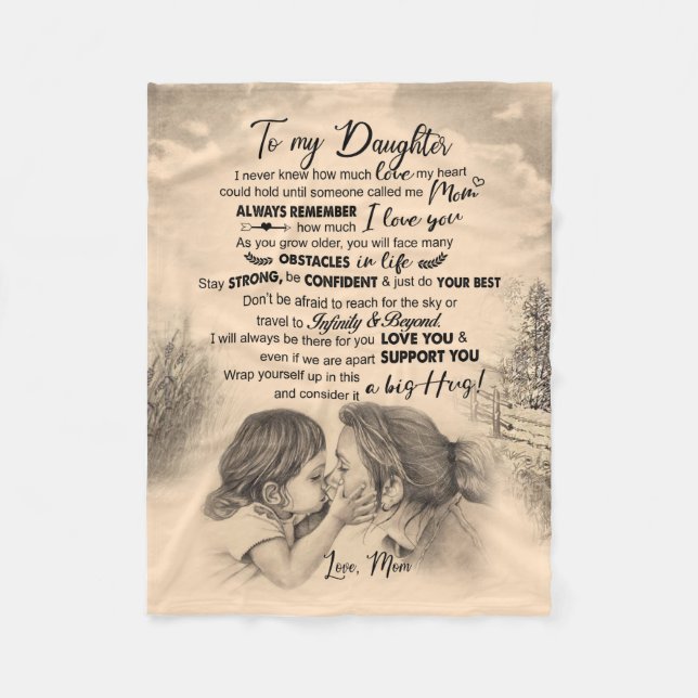 Daughter Lovers | To My Daughter Love Mum Fleece Blanket (Front)