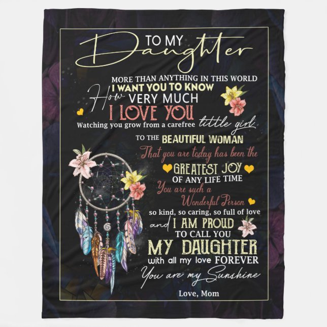 Daughter Lovers | To My Daughter Love Mum Fleece Blanket (Front)