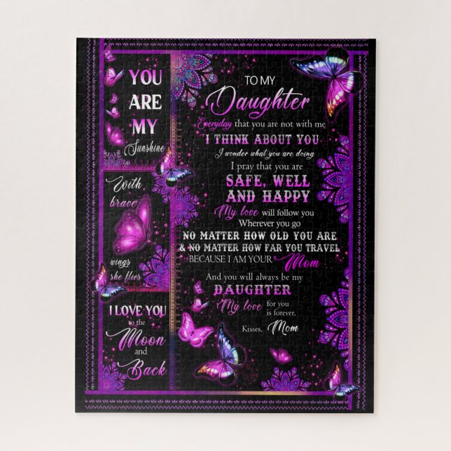 Daughter Lovers | To My Daughter Love Mum Jigsaw Puzzle (Vertical)