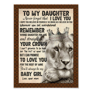 Daughter Lovers   To My Daughter Love Mum Photo Print
