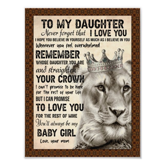 Daughter Lovers | To My Daughter Love Mum Photo Print (Front)