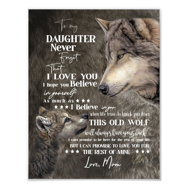 Daughter Lovers | To My Daughter Love Mum Photo Print (Front)