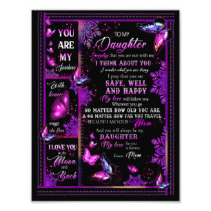 Daughter Lovers   To My Daughter Love Mum Photo Print