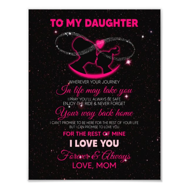 Daughter Lovers | To My Daughter Love Mum Photo Print (Front)