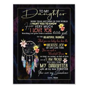 Daughter Lovers   To My Daughter Love Mum Photo Print
