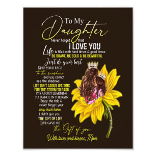 Daughter Lovers   To My Daughter Love Mum Photo Print