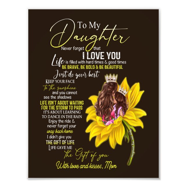 Daughter Lovers | To My Daughter Love Mum Photo Print (Front)