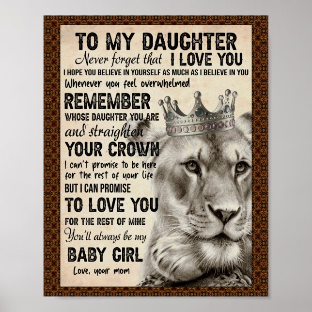 Daughter Lovers | To My Daughter Love Mum Poster (Front)
