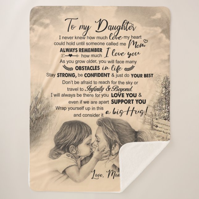 Daughter Lovers | To My Daughter Love Mum Sherpa Blanket (Front)