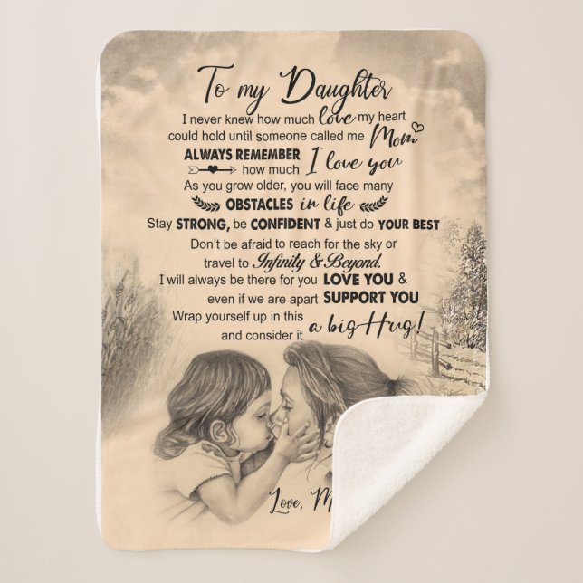 Daughter Lovers | To My Daughter Love Mum Sherpa Blanket (Front)