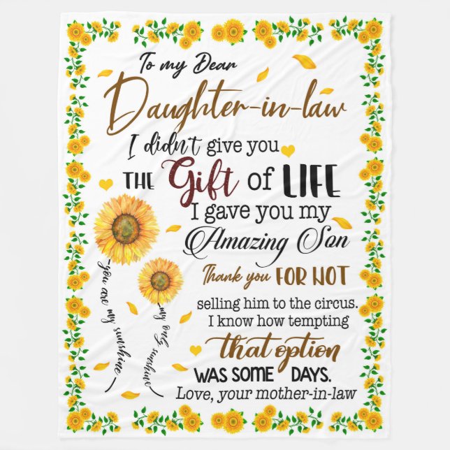 Daughter Lovers | To My Dear Daughter-In-Law Fleece Blanket (Front)