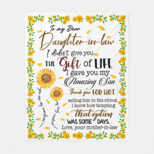 Daughter Lovers To My Dear Daughter-In-Law Fleece Blanket