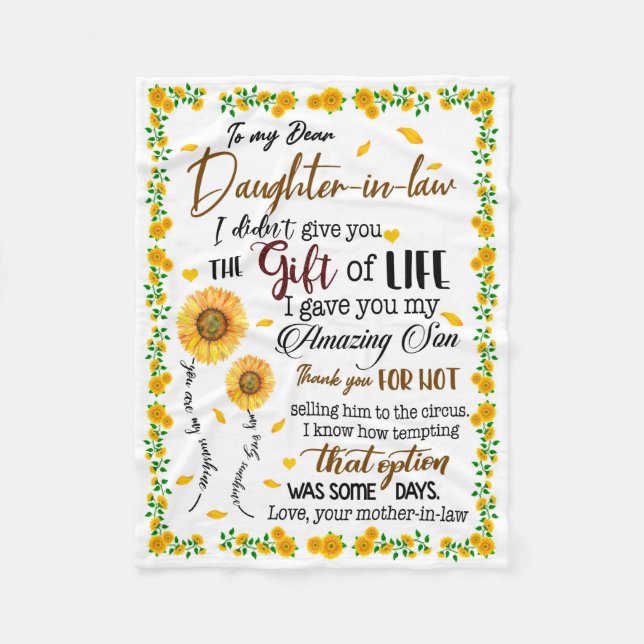 Daughter Lovers | To My Dear Daughter-In-Law Fleece Blanket (Front)