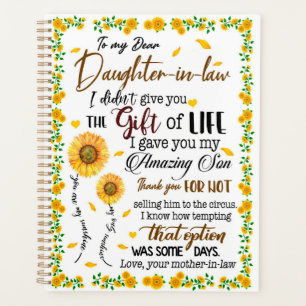 Daughter Lovers   To My Dear Daughter-In-Law Planner