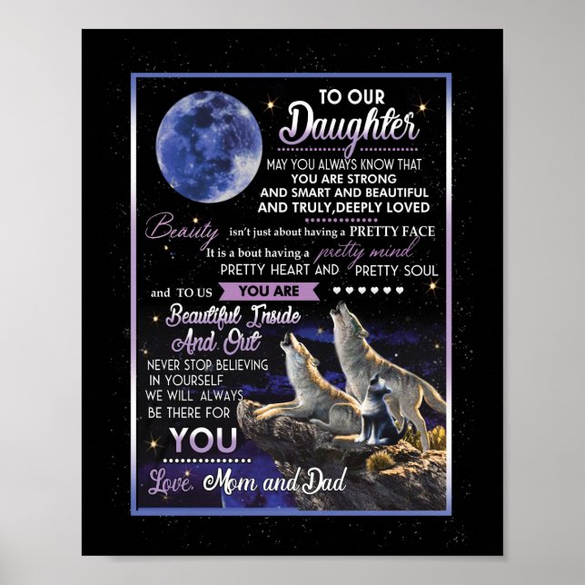 Daughter Lovers | To Our Daughter Love Mom And Dad Poster (Front)