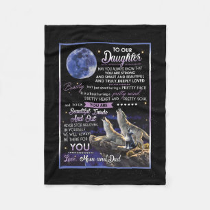 Daughter Lovers   To Our Daughter Love Mum And Dad Fleece Blanket