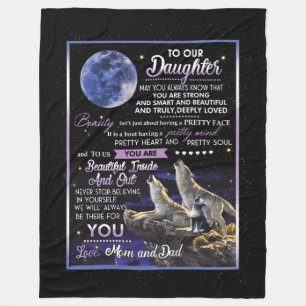 Daughter Lovers   To Our Daughter Love Mum And Dad Fleece Blanket