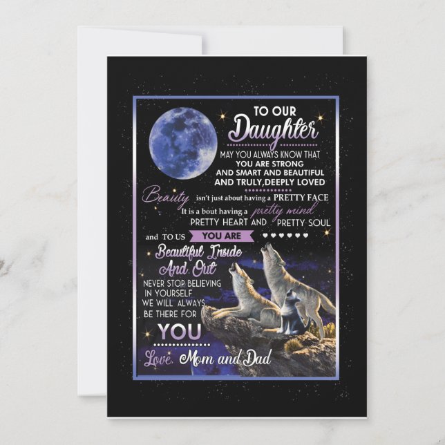 Daughter Lovers | To Our Daughter Love Mum And Dad Invitation (Front)