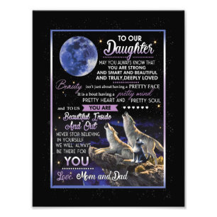 Daughter Lovers To Our Daughter Love Mum And Dad Photo Print
