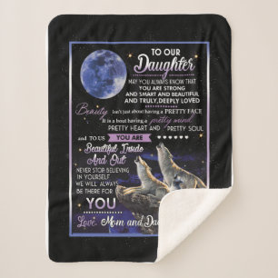 Daughter Lovers   To Our Daughter Love Mum And Dad Sherpa Blanket